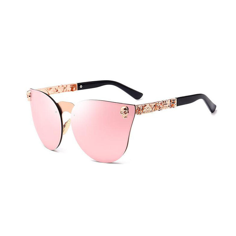 Gothique PC Hommes de Tête de Crâne Décoré Lunettes De Soleil, Exquis Métal Motif Pieds lunettes de Soleil, Femmes
