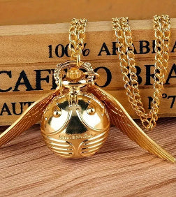 Harry Potter Snitch Quidditch Necklace Pocket Watch Retro Flip Spherical Pocket Watch Ornament