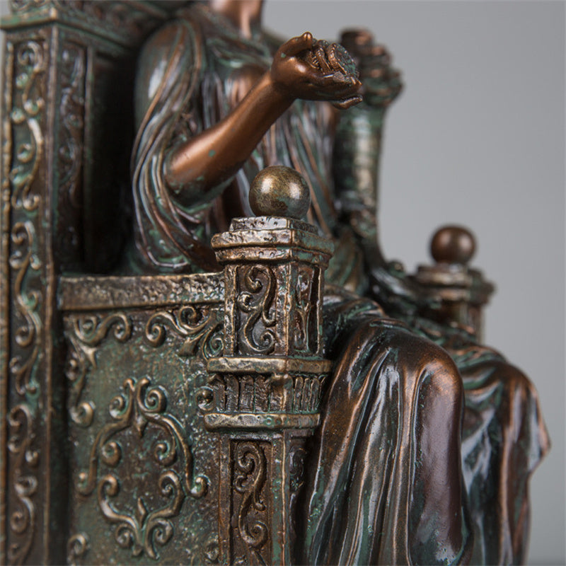 Classical European Goddess Of Fortune Bronze Retro Entrance Cabinet Desktop Ornament