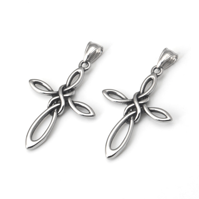 Stainless Steel Celtic Irish Cross Knot Pendant Necklace Accessories Titanium