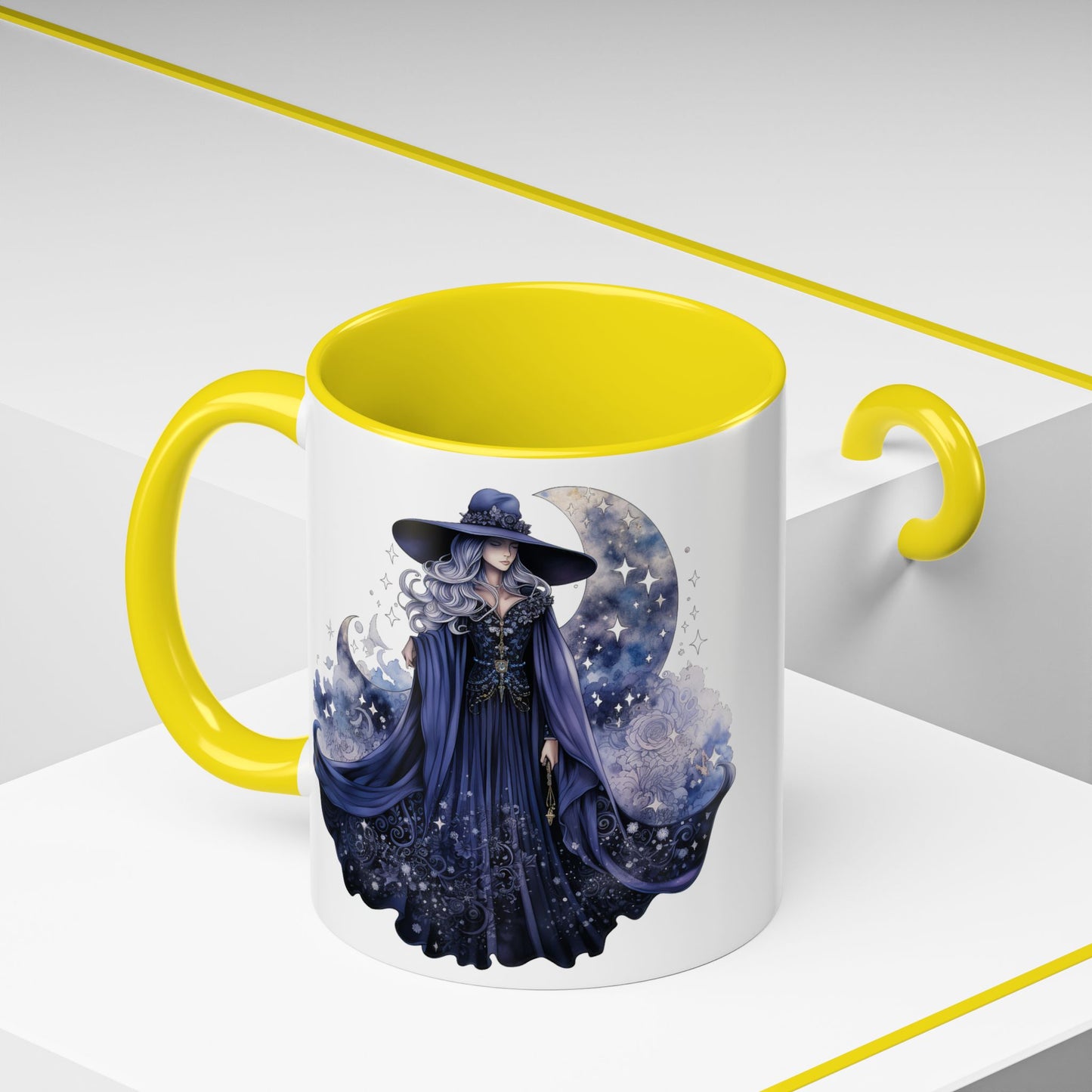 Mystical Sorceress Coffee Mug, Celestial Mug, Witch Coffee Cup, Astrology Drinkware, Enchanted Gift, Moon Phase Mug