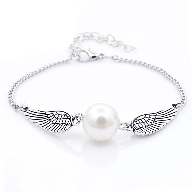 Bijoux Ailes D'ange Perle Argent Bronze