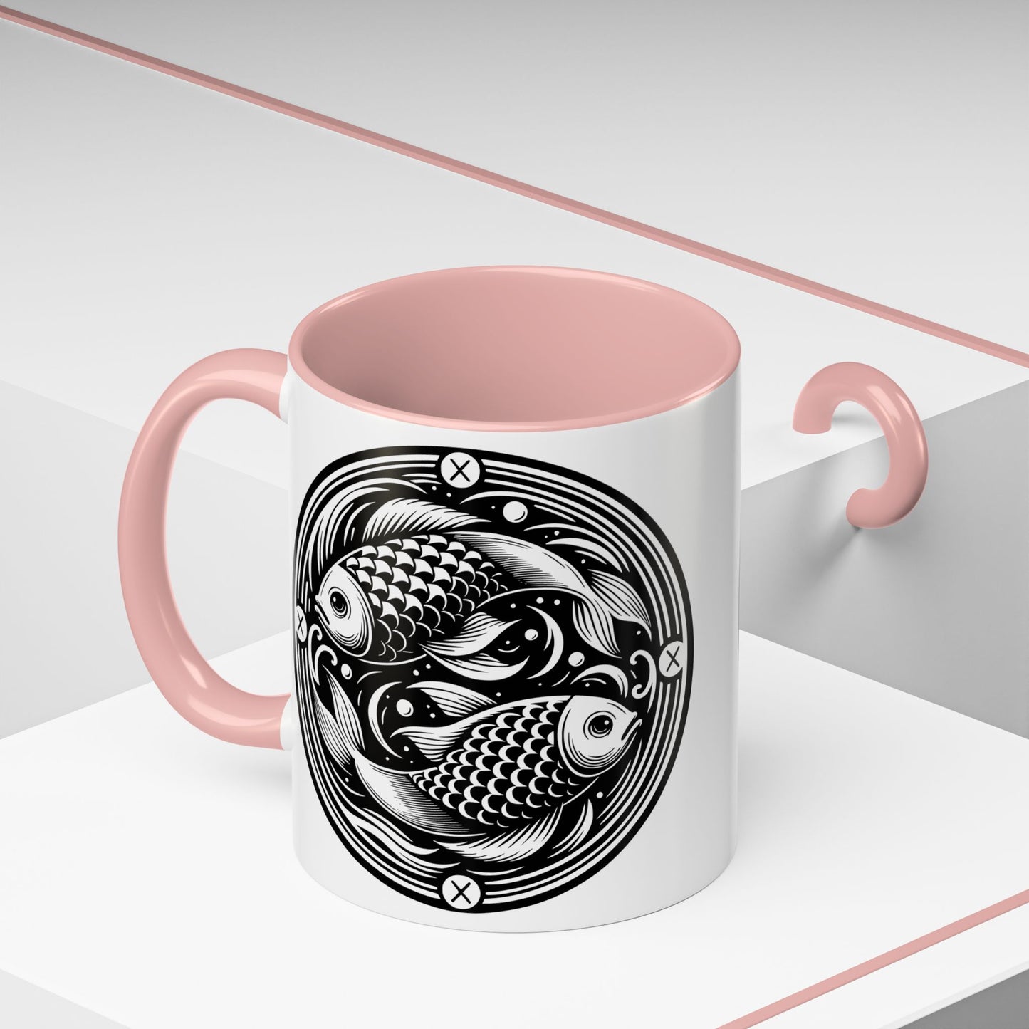 Elegant Koi Fish Accent Coffee Mug - Unique Artwork, Perfect for Tea Lovers, Gift for Him/Her, Home Decor, Birthday Present