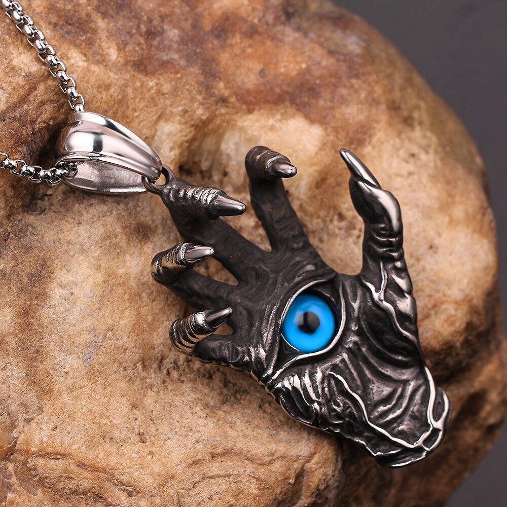 Punk Demon Eye Pendant Necklace