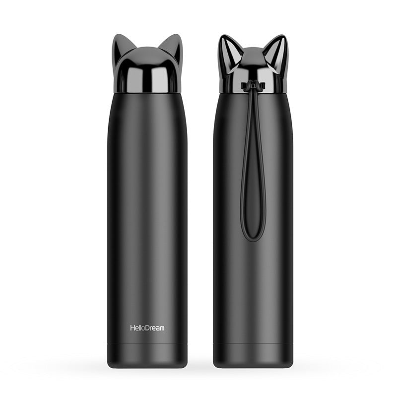 Thermos en acier inoxydable scellé étanche avec tasse en tête de renard