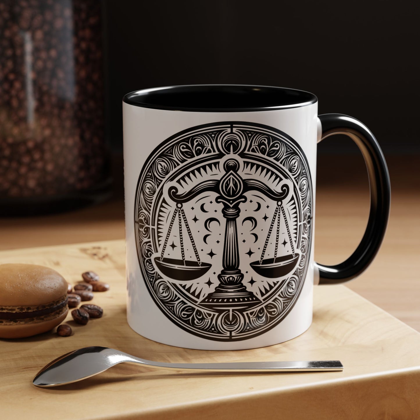 Justice Scale Accent Coffee Mug - Perfect Gift for Lawyers, Graduations, Law School, Legal Professionals, Motivational Decor