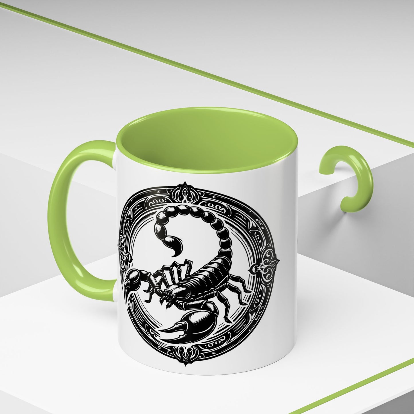 Scorpio Accent Coffee Mug - Personalized Gift, Zodiac Decor, Astrology Lover's Mug, Black and White Design, Birthday Gift