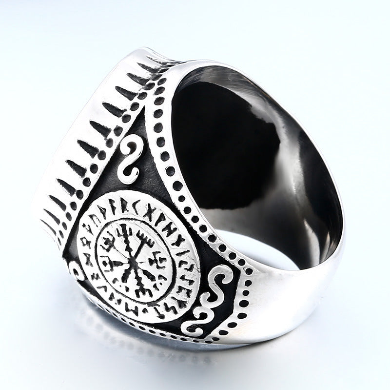 Beier Retro Nordic Viking Letter Stainless Steel Ring