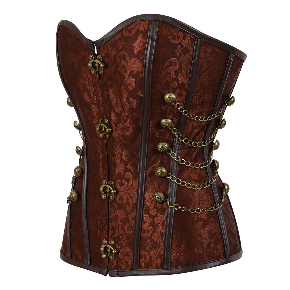 Court Gothic PU Retro Fashion Luxury Sexy Lock Corset