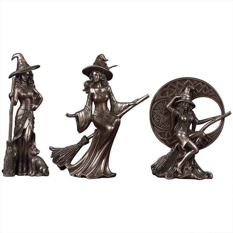 Bronze Sorcière Artisanat Décoration