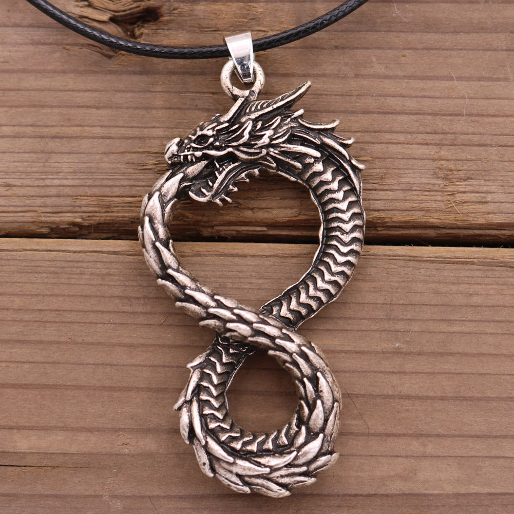Eight Dragon Necklace Retro Style Dragon Head Pendant