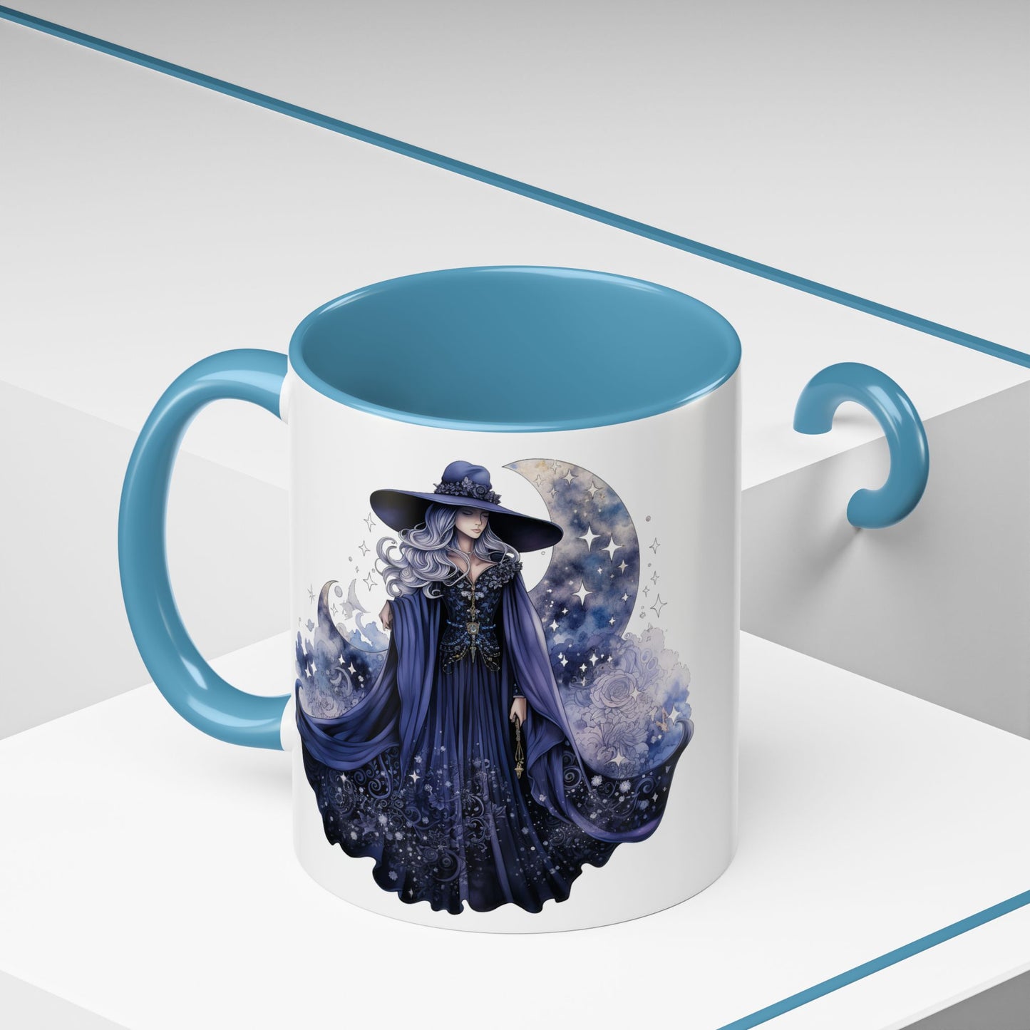 Mystical Sorceress Coffee Mug, Celestial Mug, Witch Coffee Cup, Astrology Drinkware, Enchanted Gift, Moon Phase Mug