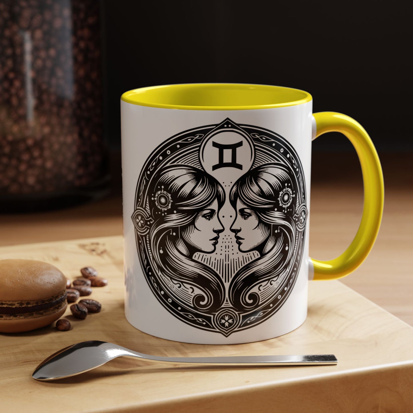 Zodiac Coffee Mug with Gemini Design, Astrology Gift Mug, Horoscope Coffee Cup, Unique Home Decor, Personalized Zodiac Mug