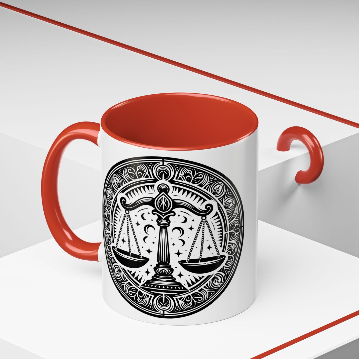 Justice Scale Accent Coffee Mug - Perfect Gift for Lawyers, Graduations, Law School, Legal Professionals, Motivational Decor