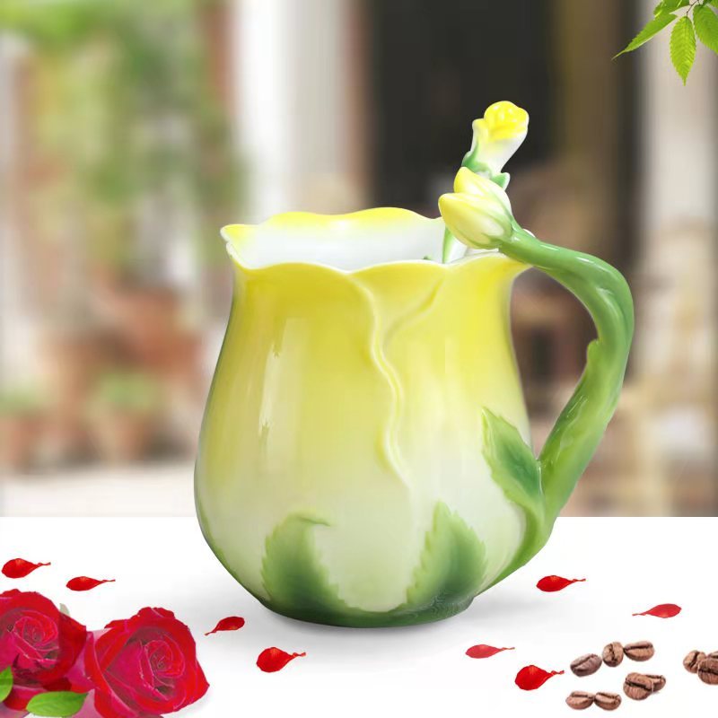 Fleur En Céramique Café De Fleur de Thé Rose Tasse