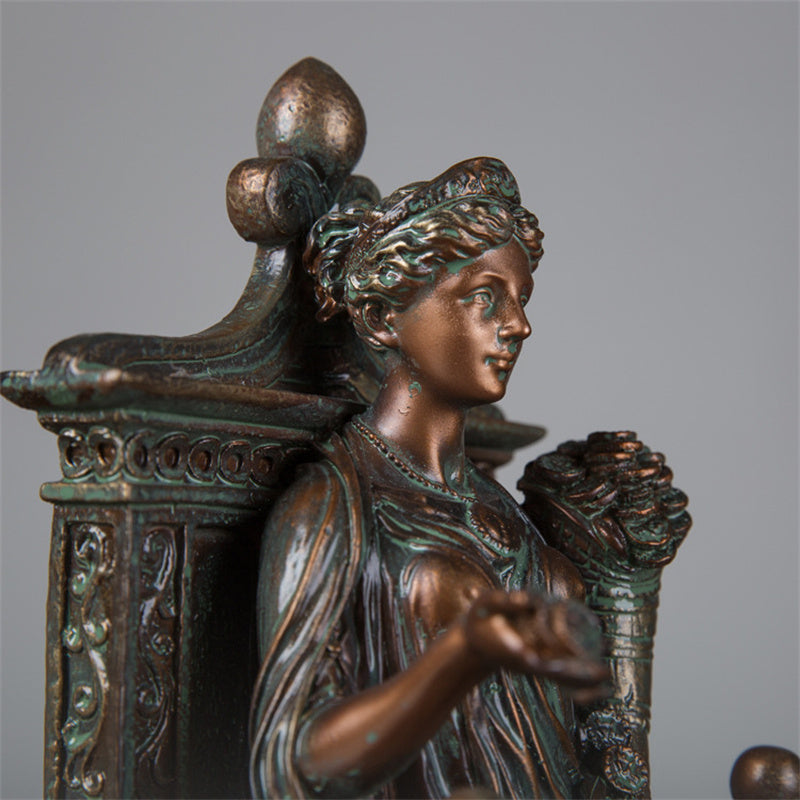 Classical European Goddess Of Fortune Bronze Retro Entrance Cabinet Desktop Ornament