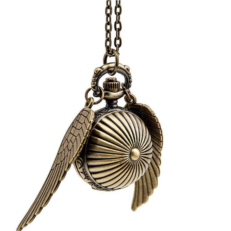 Harry Potter Snitch Quidditch Necklace Pocket Watch Retro Flip Spherical Pocket Watch Ornament