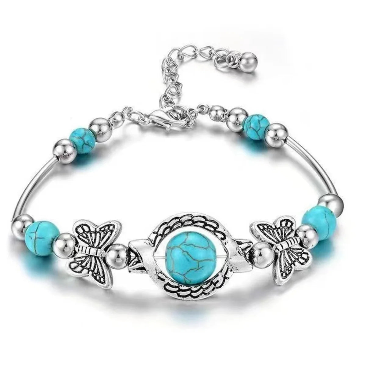Bracelet bohème Turquoise fait à la main, bijoux ethniques papillon et tortue, tendance rétro Vintage pour femmes, meilleur vendeur