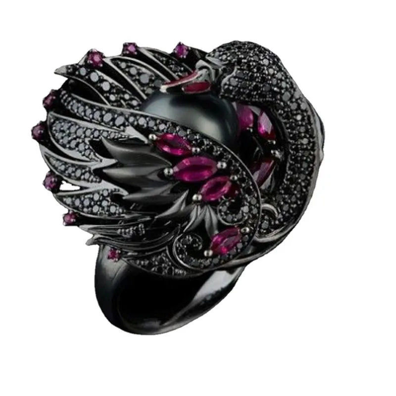 Bague de fiançailles vintage en perles blanches – Bijoux de luxe éclatant pour femmes