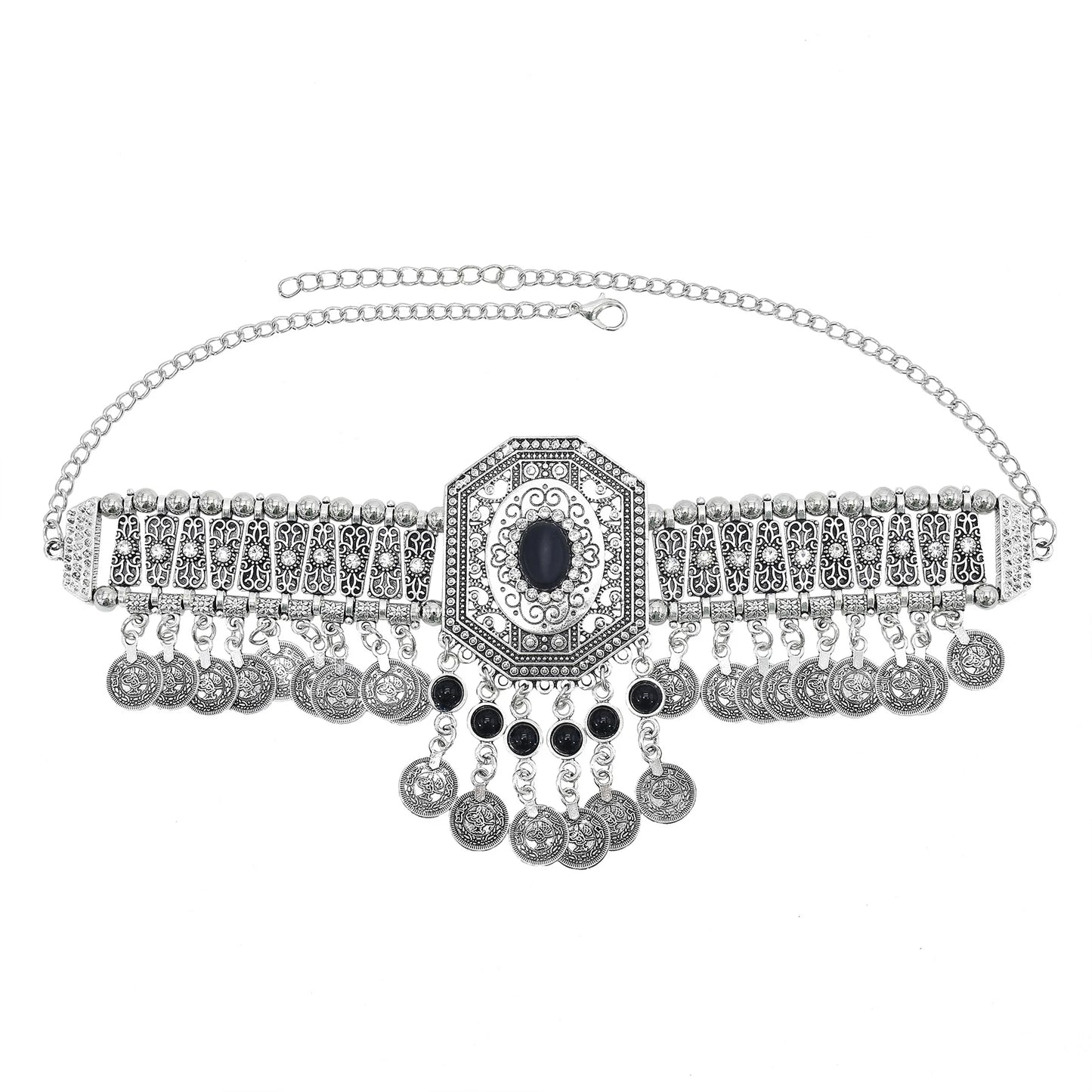 Ethnique gitane couleur métal ceinture corps chaînes Boho indien Sexy pièce gland perlé pierre danse du ventre taille chaîne tu Tribal bijoux