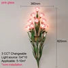 Artistic Flower Shaped LED Wall Light with Frosted Glass Shade Decorative Style for Living Room Background Iron Lamp Body