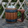 Medieval Resin Mug Germany Beer Barrel Cup Set Souvenir Bar Tools Stainless Steel Tankard Imitation Wooden Wine Bucket Cup