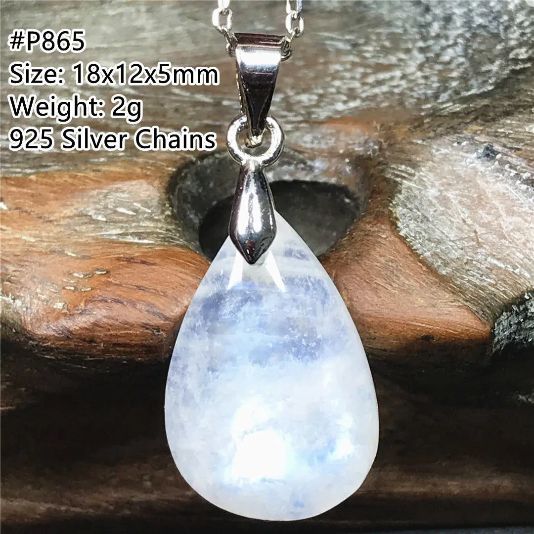 Pendentif en pierre de lune naturelle pour femme et homme, bijoux en argent 925, perles de pierre bleue claire, cristal, cadeau d'amour, Uto AAA