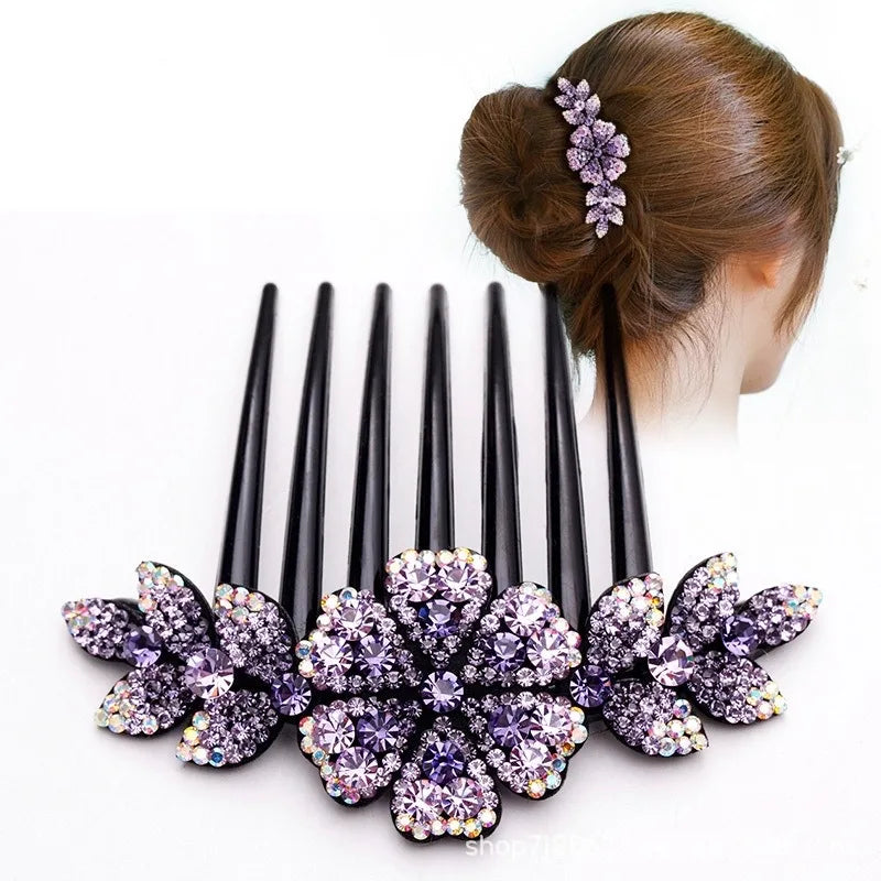Peignes à fleurs en cristal strass, épingles à cheveux Vintage, coiffure de mariée, accessoires pour cheveux pour femmes, couvre-chef en disque