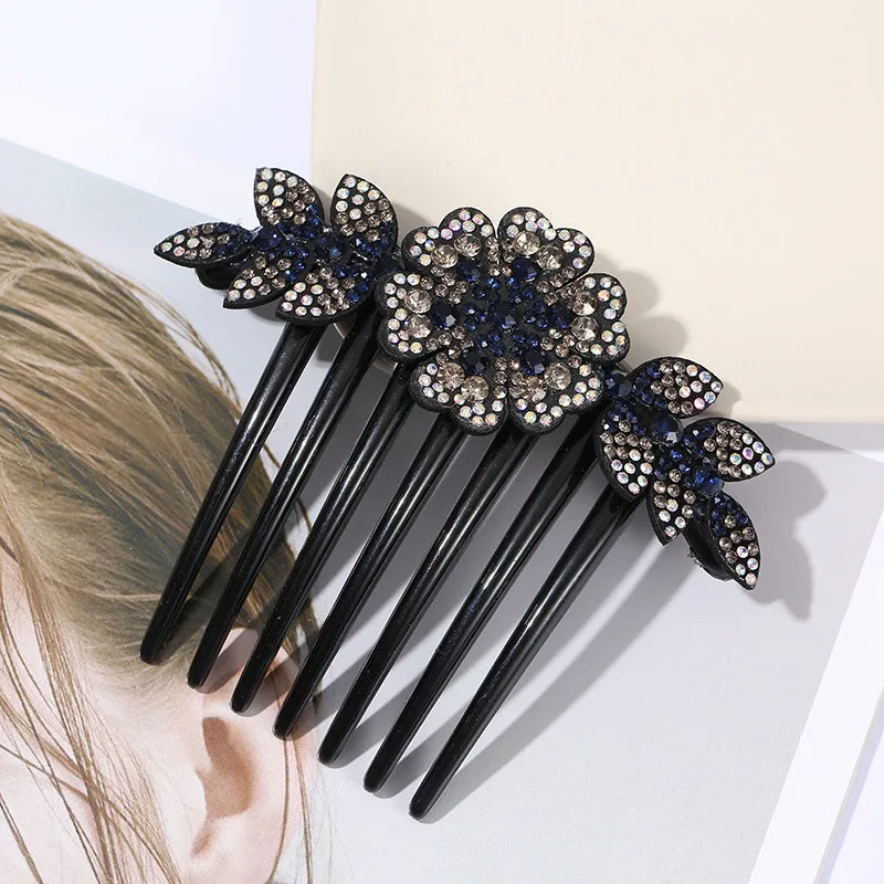 Peignes à fleurs en cristal strass, épingles à cheveux Vintage, coiffure de mariée, accessoires pour cheveux pour femmes, couvre-chef en disque