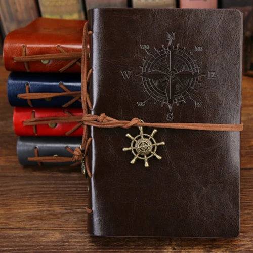 Carnet de notes rétro à spirale, bloc-notes Vintage avec ancres de Pirate, carnet de notes en cuir PU, papeterie remplaçable, cadeau, Journal de voyage