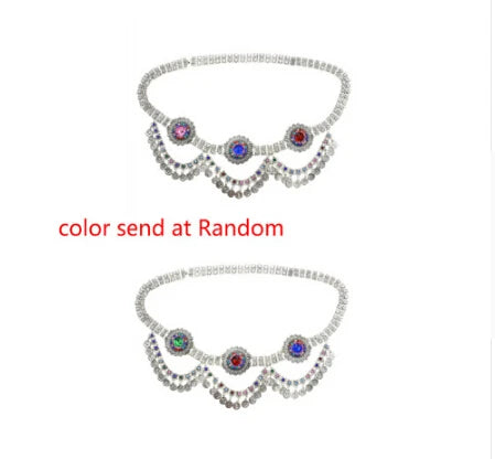 Ethnique gitane couleur métal ceinture corps chaînes Boho indien Sexy pièce gland perlé pierre danse du ventre taille chaîne tu Tribal bijoux
