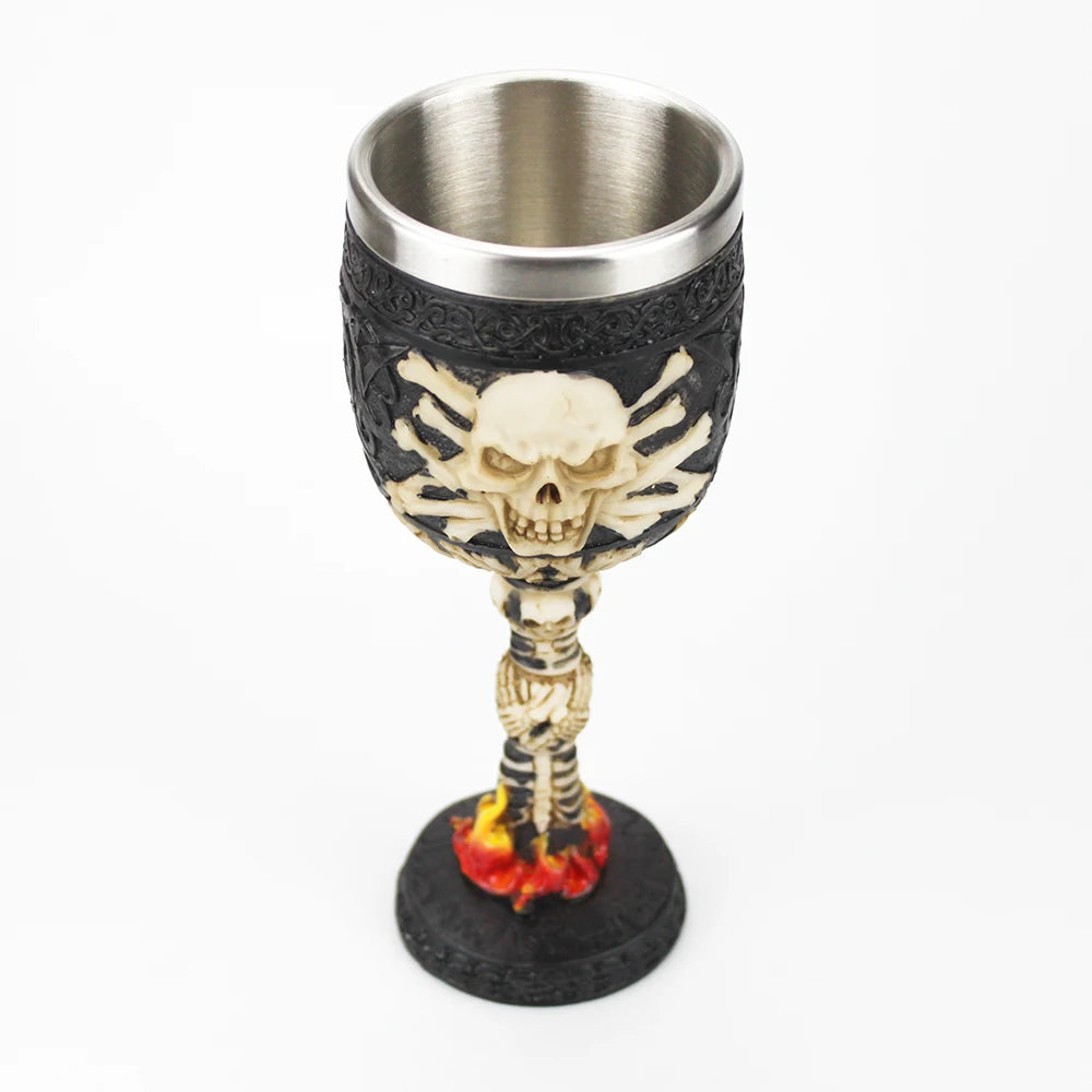 Gobelet à vin gothique contenant griffe de Dragon squelette Viking rétro verre à vin en acier inoxydable et résine meilleurs cadeaux d'halloween Bar Drinkware