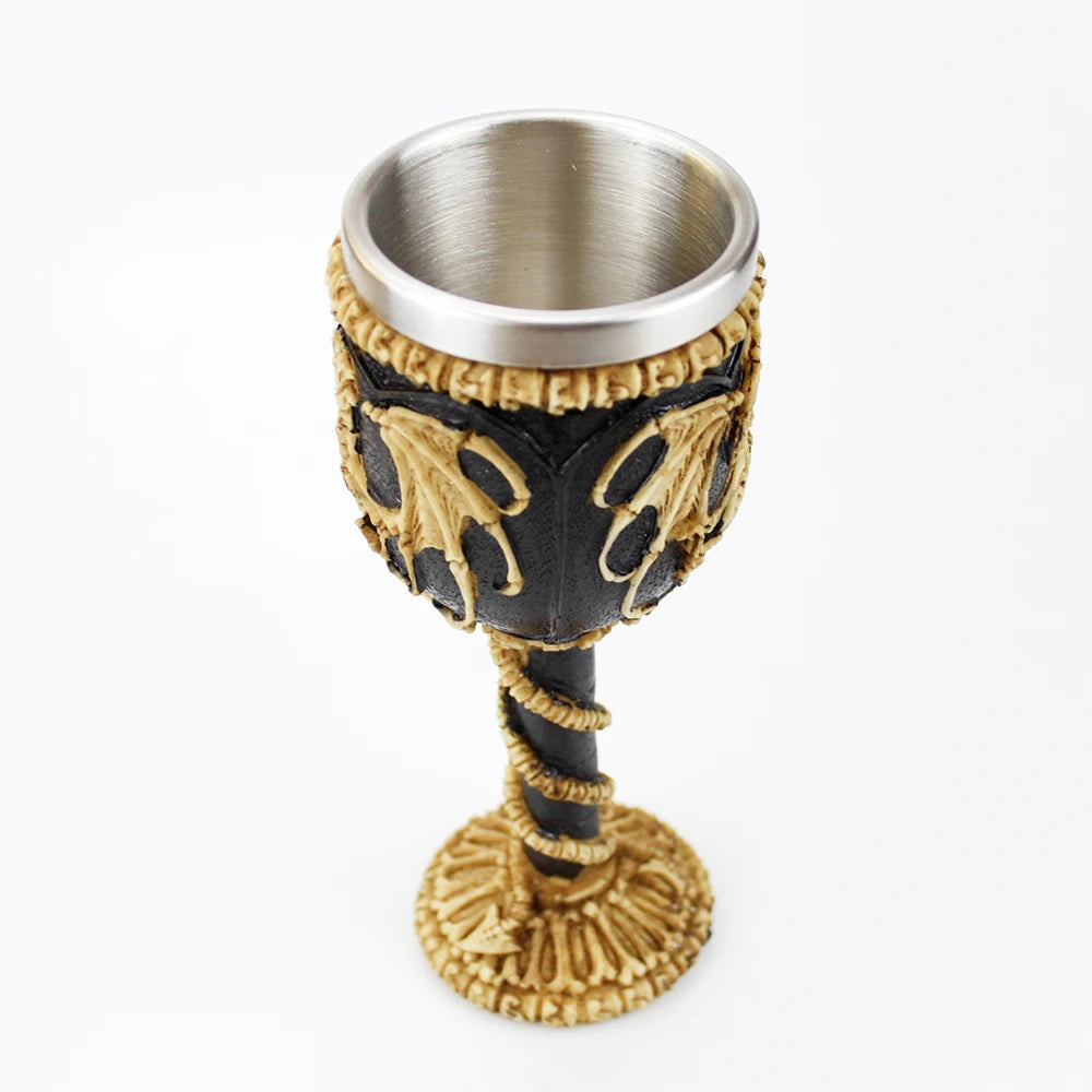 Gobelet à vin gothique contenant griffe de Dragon squelette Viking rétro verre à vin en acier inoxydable et résine meilleurs cadeaux d'halloween Bar Drinkware