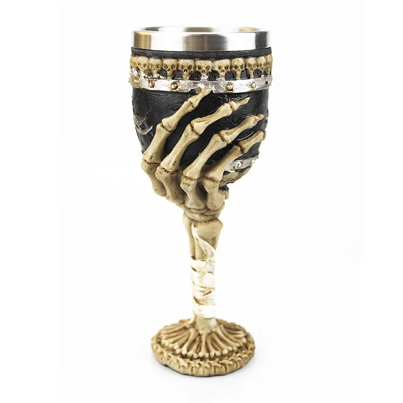 Gobelet à vin gothique contenant griffe de Dragon squelette Viking rétro verre à vin en acier inoxydable et résine meilleurs cadeaux d'halloween Bar Drinkware
