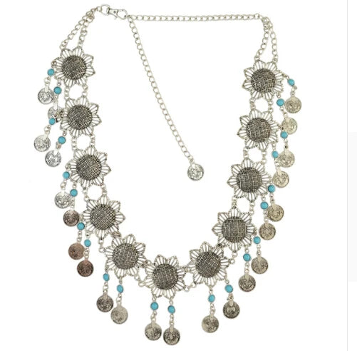 Ethnique gitane couleur métal ceinture corps chaînes Boho indien Sexy pièce gland perlé pierre danse du ventre taille chaîne tu Tribal bijoux
