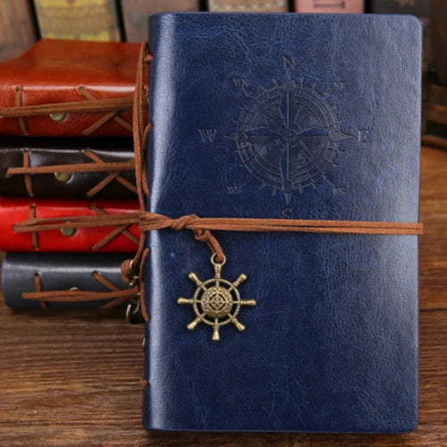 Carnet de notes rétro à spirale, bloc-notes Vintage avec ancres de Pirate, carnet de notes en cuir PU, papeterie remplaçable, cadeau, Journal de voyage