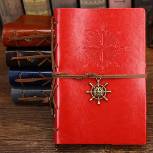 Carnet de notes rétro à spirale, bloc-notes Vintage avec ancres de Pirate, carnet de notes en cuir PU, papeterie remplaçable, cadeau, Journal de voyage