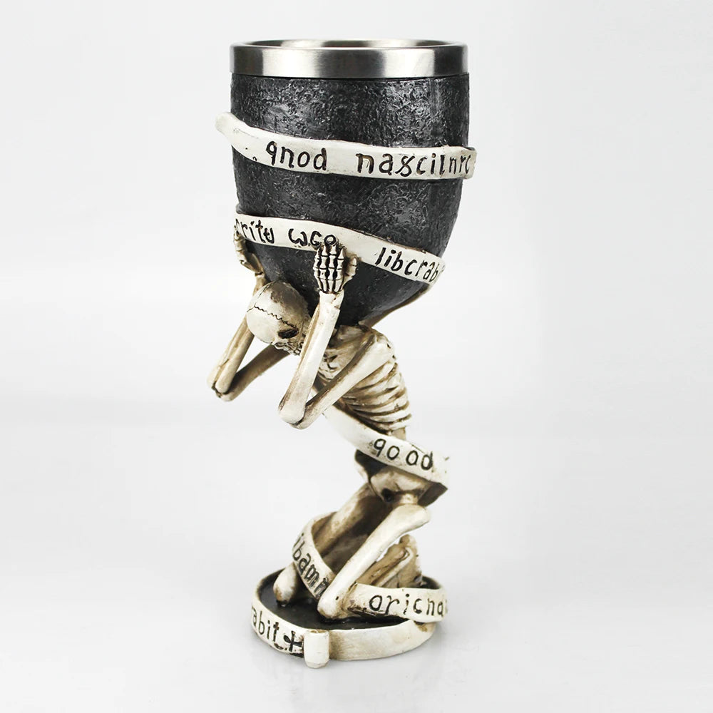 Gobelet à vin gothique contenant griffe de Dragon squelette Viking rétro verre à vin en acier inoxydable et résine meilleurs cadeaux d'halloween Bar Drinkware