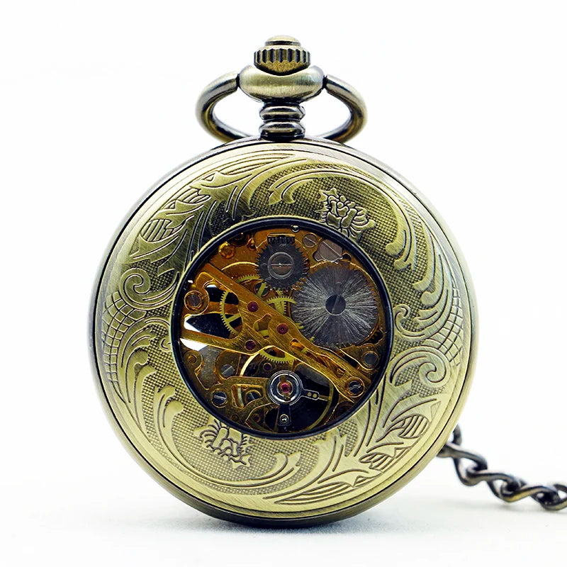 Lucky Star – montre de poche mécanique à cinq points pour hommes et femmes, 5 pièces/lot, pendentif en Bronze, squelette, PJX1166