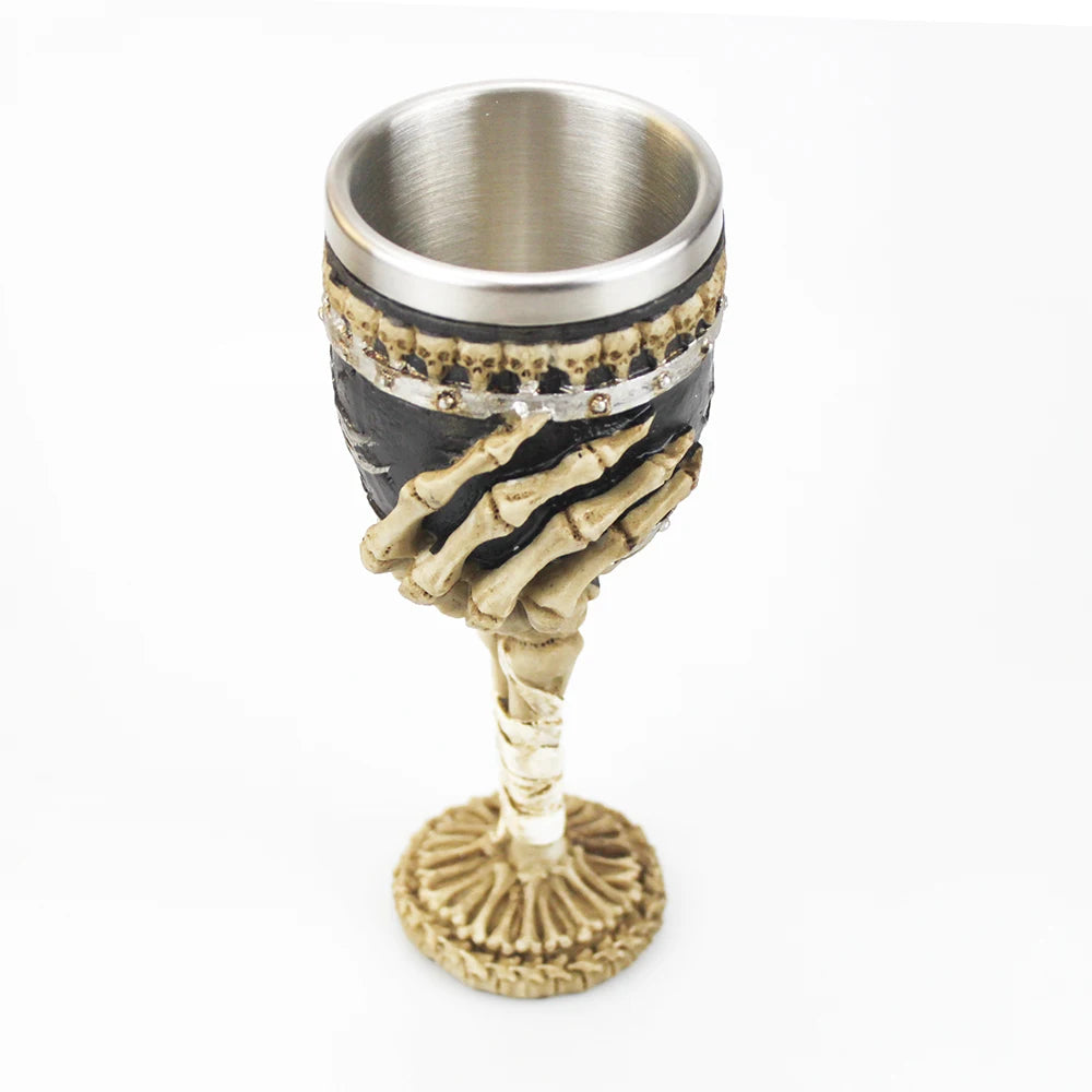 Gobelet à vin gothique contenant griffe de Dragon squelette Viking rétro verre à vin en acier inoxydable et résine meilleurs cadeaux d'halloween Bar Drinkware