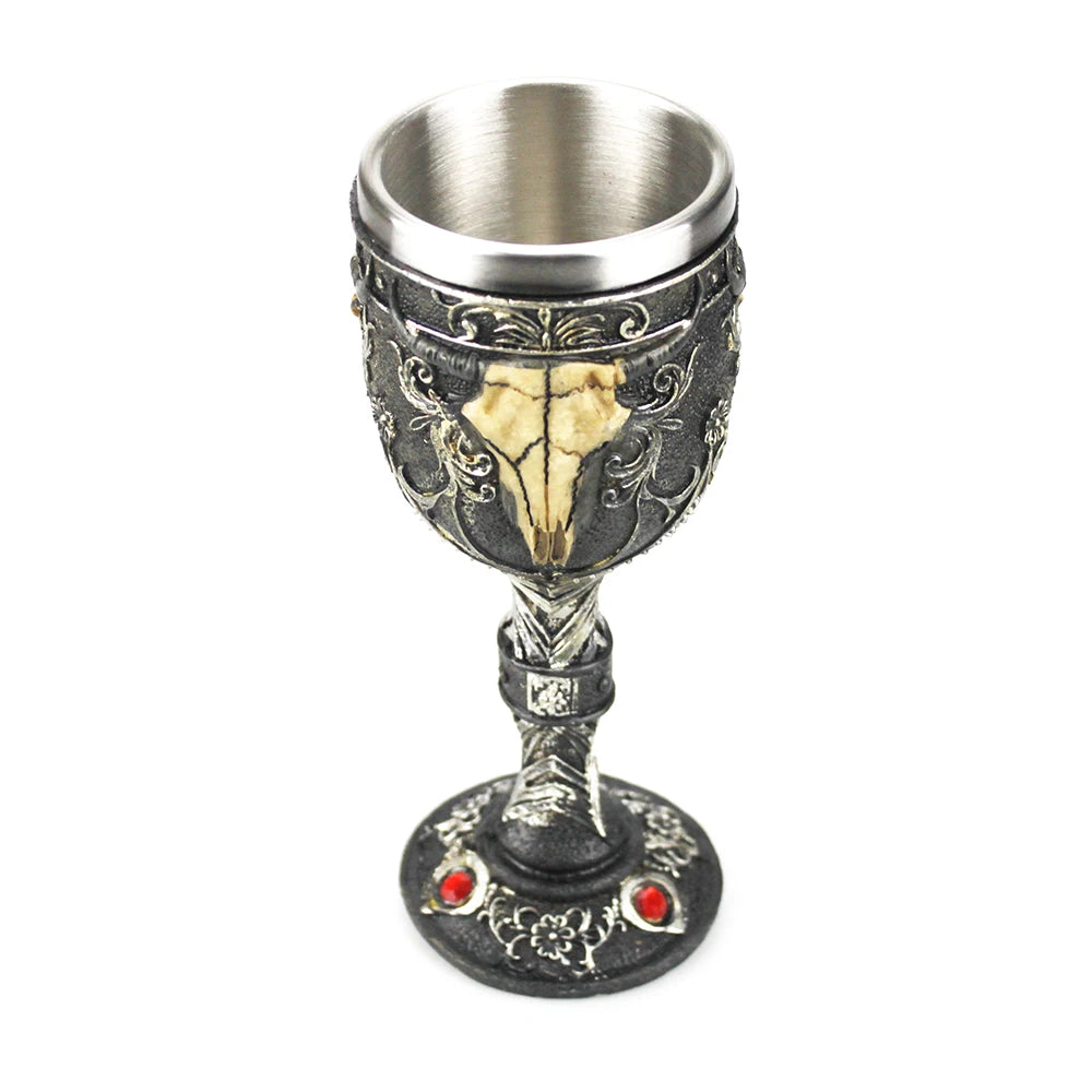 Gobelet à vin gothique contenant griffe de Dragon squelette Viking rétro verre à vin en acier inoxydable et résine meilleurs cadeaux d'halloween Bar Drinkware