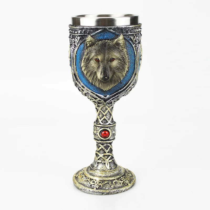 Gobelet à vin gothique contenant griffe de Dragon squelette Viking rétro verre à vin en acier inoxydable et résine meilleurs cadeaux d'halloween Bar Drinkware