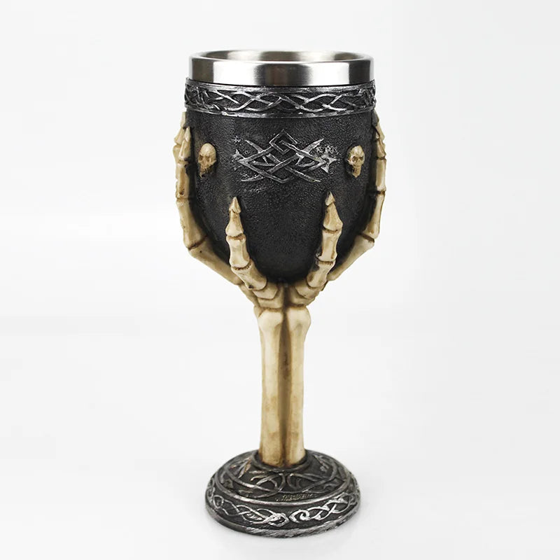 Gobelet à vin gothique contenant griffe de Dragon squelette Viking rétro verre à vin en acier inoxydable et résine meilleurs cadeaux d'halloween Bar Drinkware
