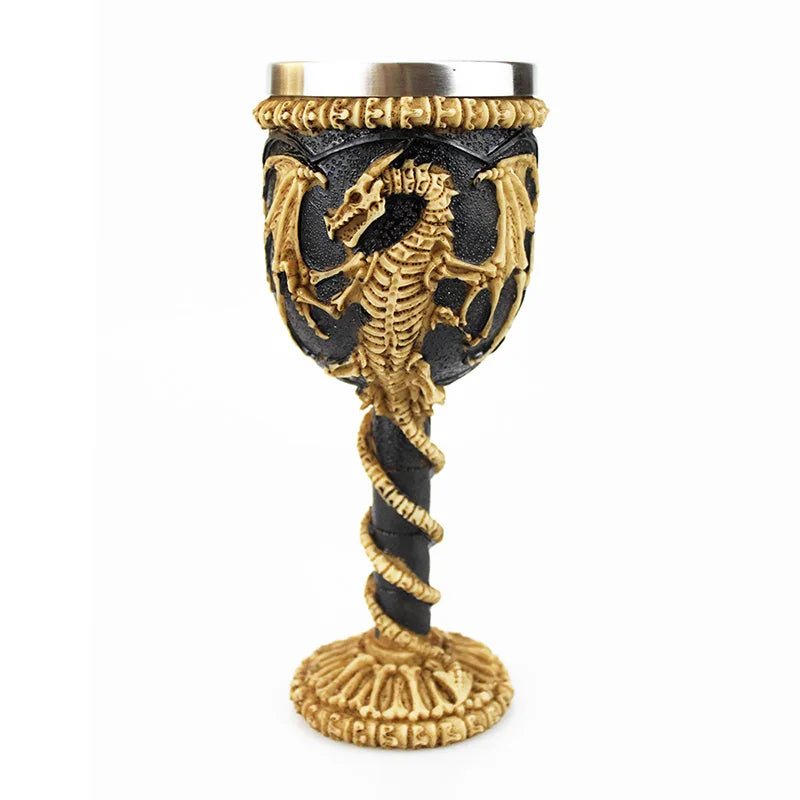 Gobelet à vin gothique contenant griffe de Dragon squelette Viking rétro verre à vin en acier inoxydable et résine meilleurs cadeaux d'halloween Bar Drinkware