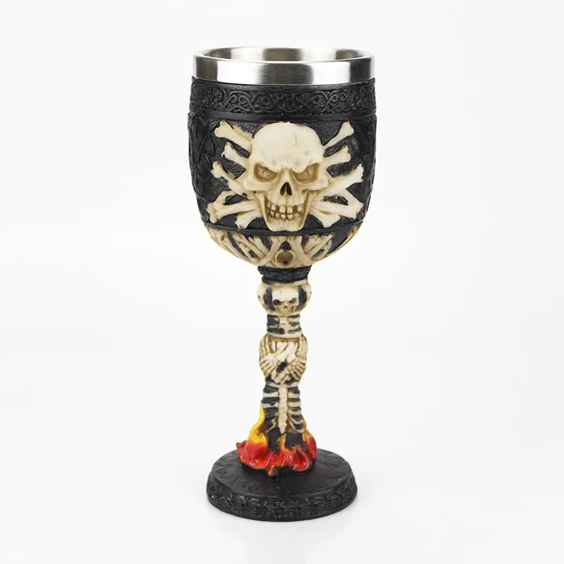 Gobelet à vin gothique contenant griffe de Dragon squelette Viking rétro verre à vin en acier inoxydable et résine meilleurs cadeaux d'halloween Bar Drinkware