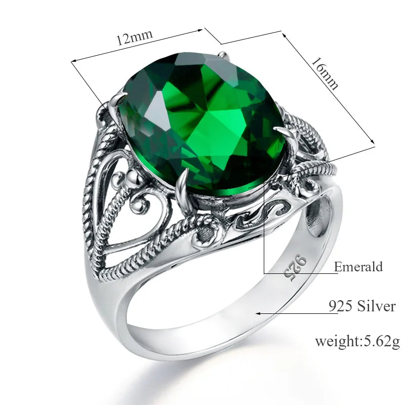 Bohemian 925 Silver Ring Round Blue Topaz Gemstone Crystal Prong Setting Sterling Silver Jewelry Rings Women