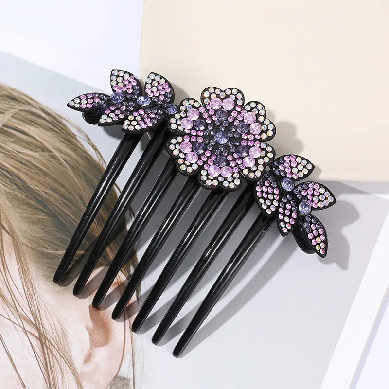 Peignes à fleurs en cristal strass, épingles à cheveux Vintage, coiffure de mariée, accessoires pour cheveux pour femmes, couvre-chef en disque