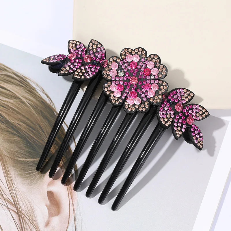 Peignes à fleurs en cristal strass, épingles à cheveux Vintage, coiffure de mariée, accessoires pour cheveux pour femmes, couvre-chef en disque