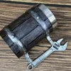 Medieval Resin Mug Germany Beer Barrel Cup Set Souvenir Bar Tools Stainless Steel Tankard Imitation Wooden Wine Bucket Cup
