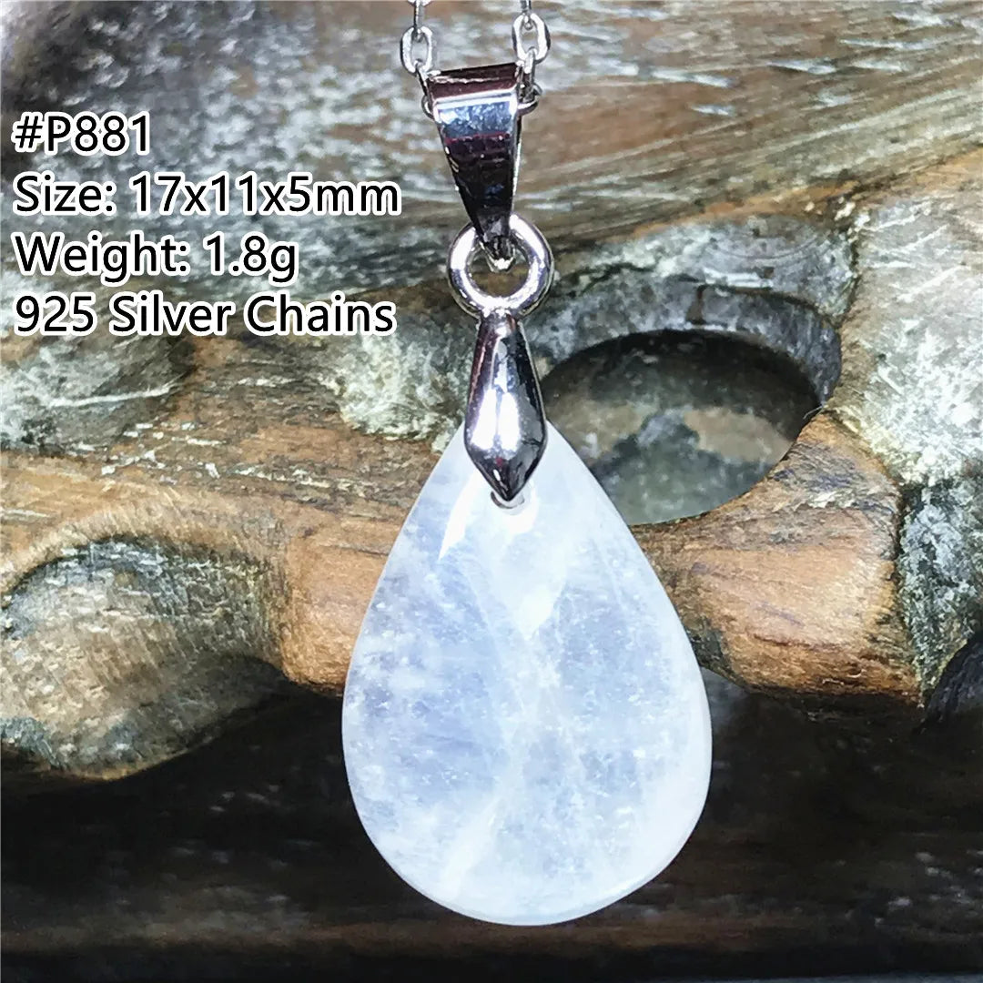 Pendentif en pierre de lune naturelle pour femme et homme, bijoux en argent 925, perles de pierre bleue claire, cristal, cadeau d'amour, Uto AAA